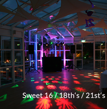"Sweet 16", 18th &, 21st birthday party